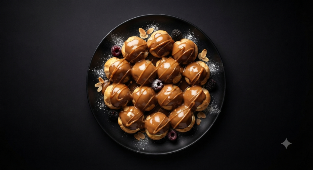 Profiteroles con Dulce de Leche