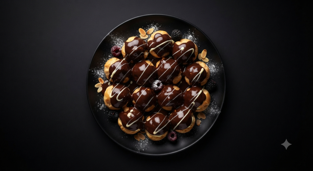 Profiteroles con Chocolate